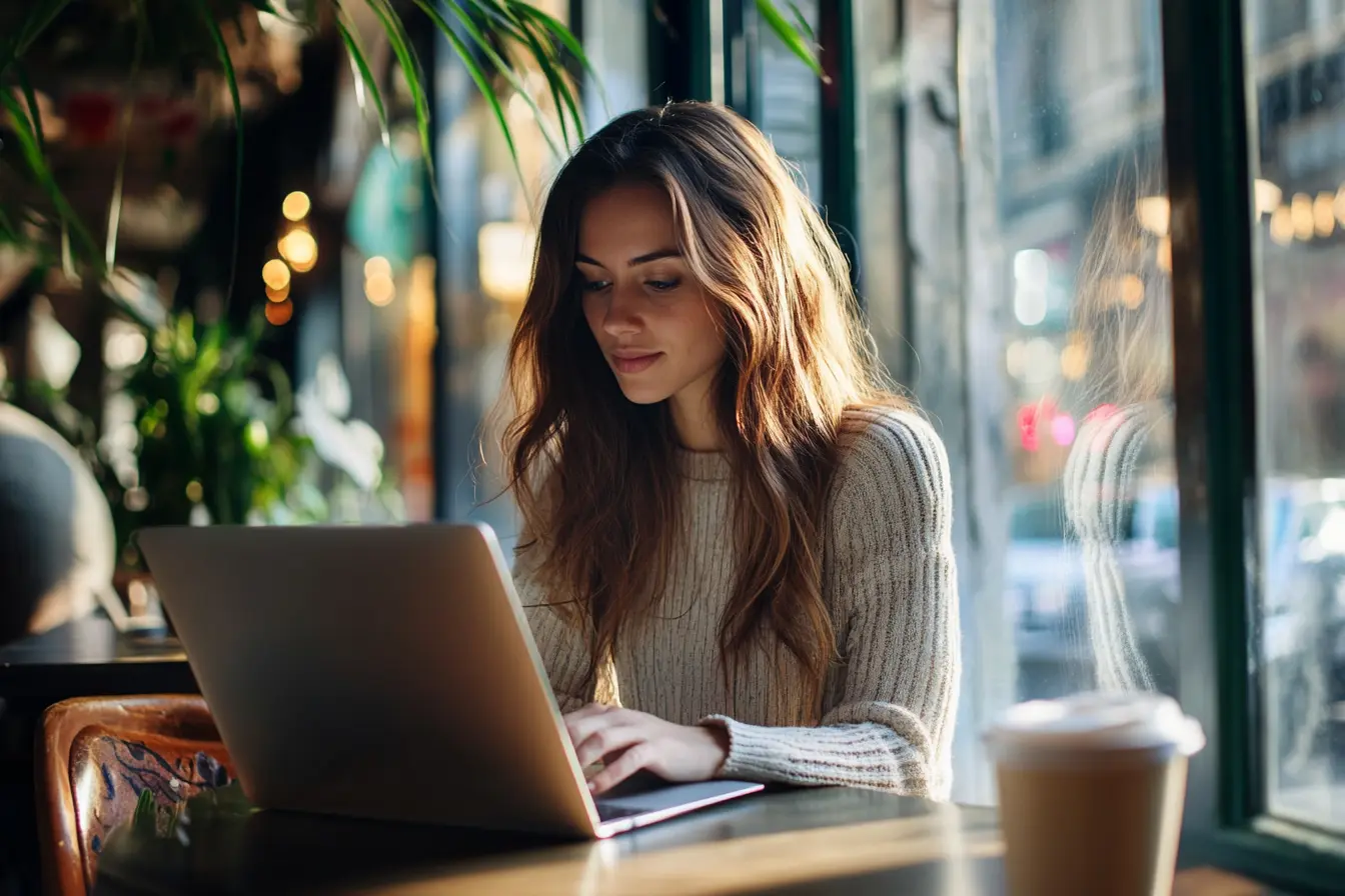 Person applying for loan on laptop