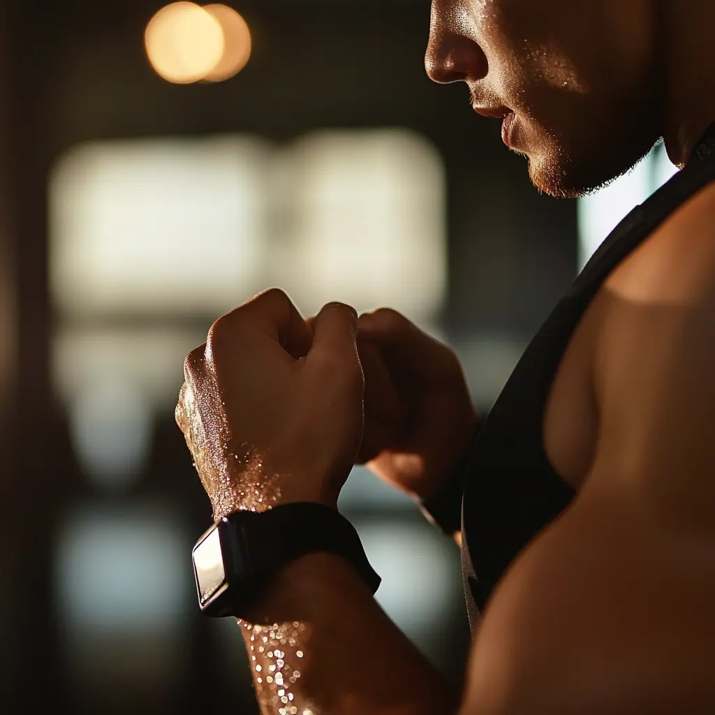 Woman making smartwatch with blender