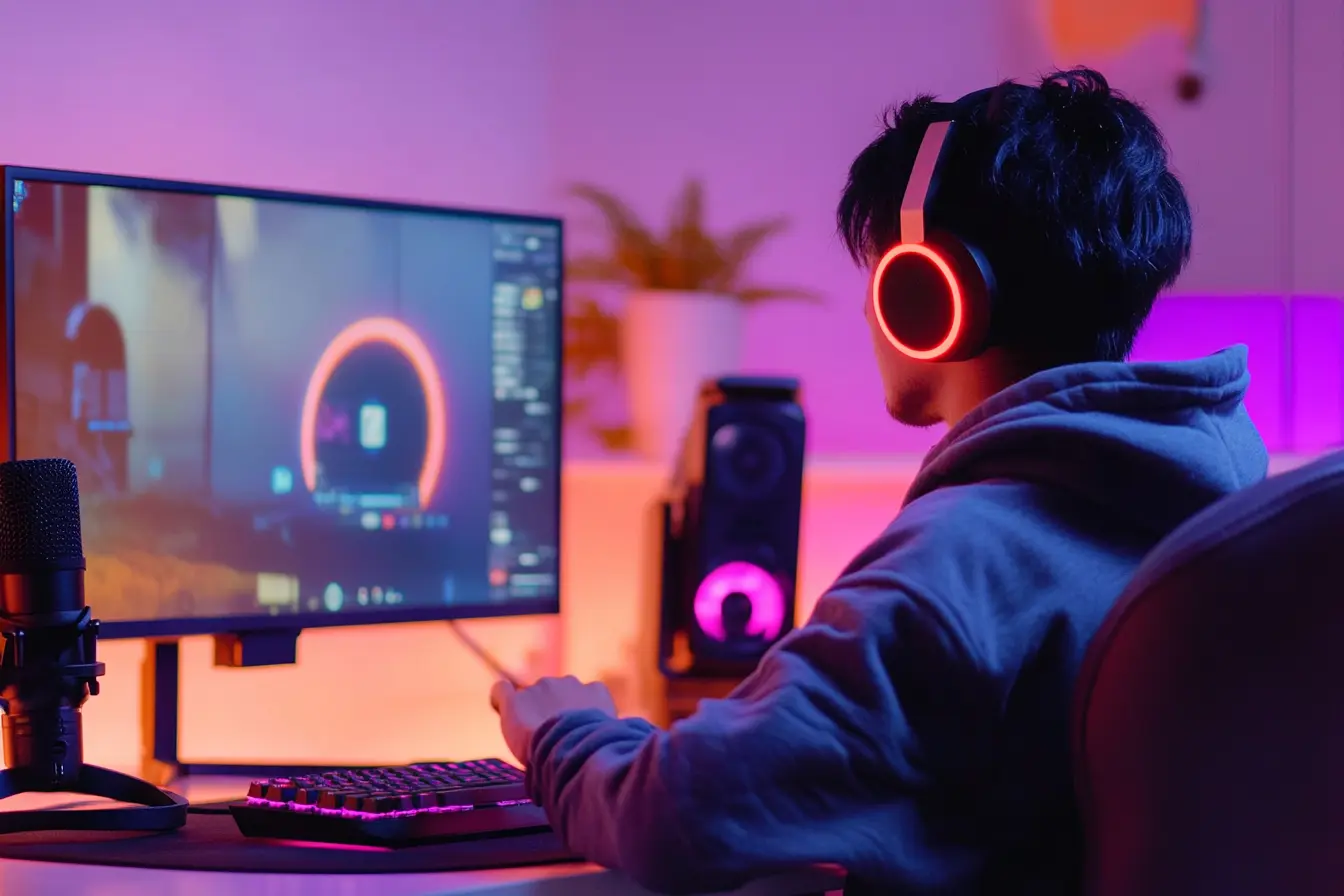 Streaming setup guide showing content creator equipment